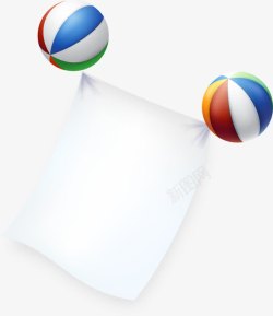 手绘彩色气球标签素材