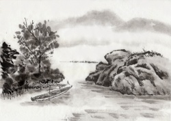 J17379水墨风景24背景