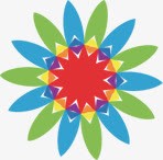 彩色手绘太阳花素材
