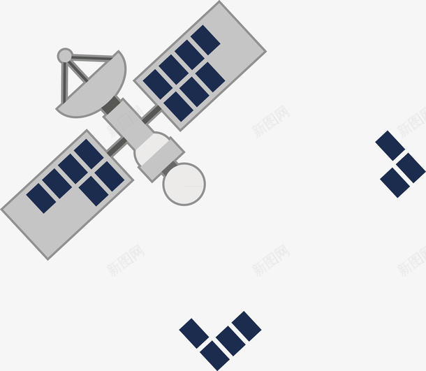 卫星矢量图ai免抠素材_新图网 https://ixintu.com 灰色卫星 矢量图