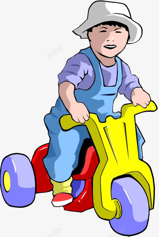 儿童车png免抠素材_新图网 https://ixintu.com 儿童 手绘 骑车