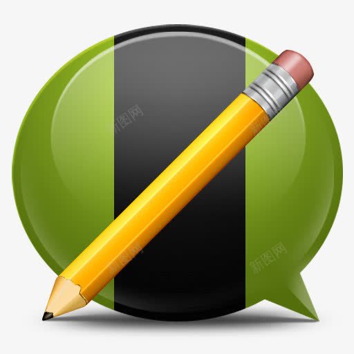 立体对话框png免抠素材_新图网 https://ixintu.com 对话框 立体对话框 铅笔