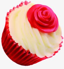 红色可爱花朵蛋糕素材