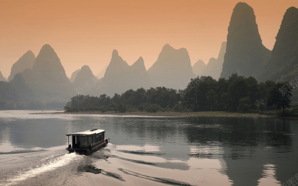 清新山水背景背景