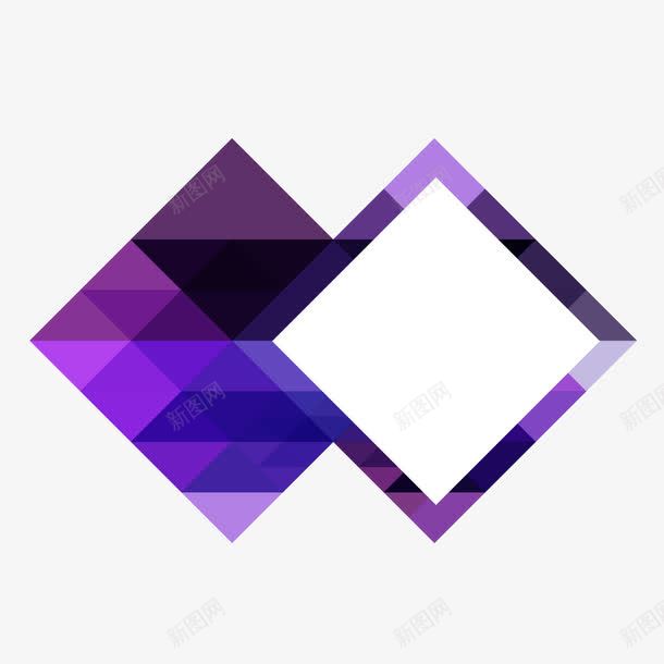 正方形牌子png免抠素材_新图网 https://ixintu.com 商务 矢量牌子 简单 紫色 贴签