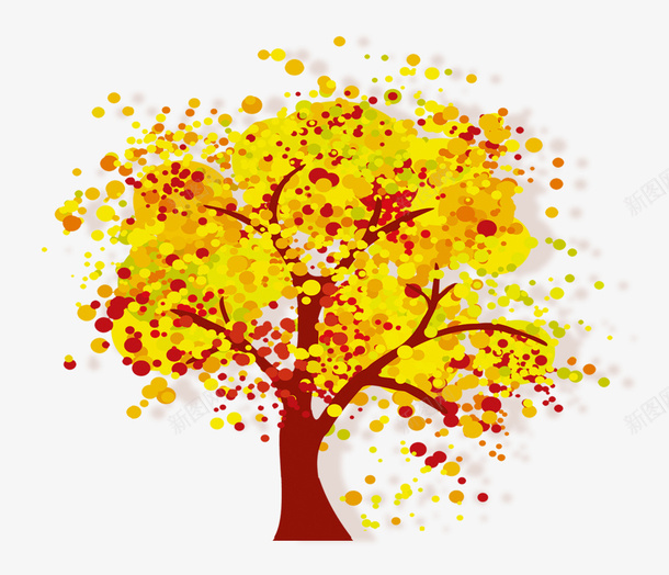 卡通金色树png免抠素材_新图网 https://ixintu.com 一棵树 树木 金色的树