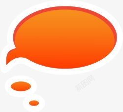 橙色圆形对话框素材