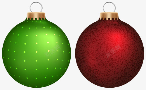 红绿的圣诞球png免抠素材_新图网 https://ixintu.com 圣诞 圣诞球 红色 绿色 节日