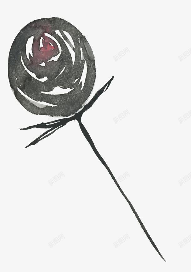 黑玫瑰png免抠素材_新图网 https://ixintu.com 手绘 暗黑玫瑰 花朵 黑色