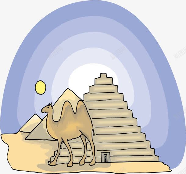 卡通手绘埃及矢量图ai免抠素材_新图网 https://ixintu.com 卡通 古埃及 手绘 金字塔 骆驼 矢量图
