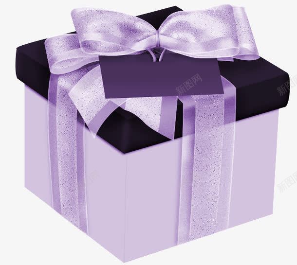 紫色素雅礼盒png免抠素材_新图网 https://ixintu.com 惊喜 浪漫 素雅 紫色
