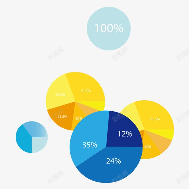 彩色圆形分析png免抠素材_新图网 https://ixintu.com 分析 彩色 数据 百分比