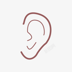 耳科耳朵线描图标高清图片