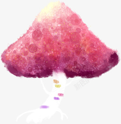 手绘彩色蘑菇素材