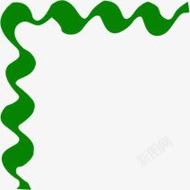 绿色丝带中式花边素材