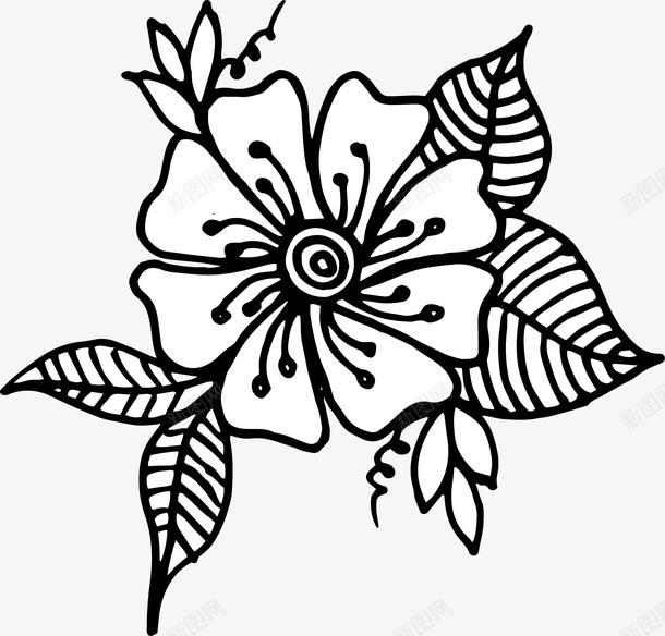 手绘花朵装饰图标png_新图网 https://ixintu.com 手绘花朵 手绘花朵装饰 花朵 花朵线条 花朵装饰 花朵装饰线条