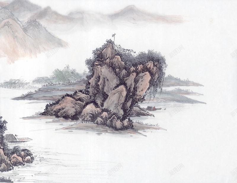 中国风古代画24jpg设计背景_新图网 https://ixintu.com 中国风 古代画 复古 手绘画