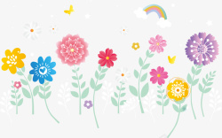 五彩花朵小花朵剪纸图矢量图高清图片