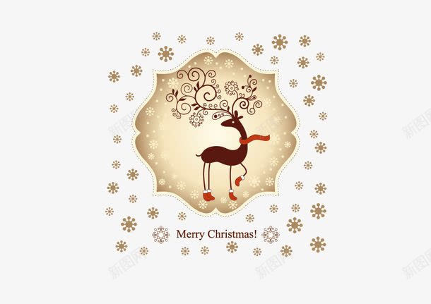 可爱圣诞驯鹿矢量图ai免抠素材_新图网 https://ixintu.com 可爱 圣诞 矢量素材 节日装饰 驯鹿 矢量图