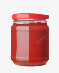 红色佐料食物广口瓶实物素材