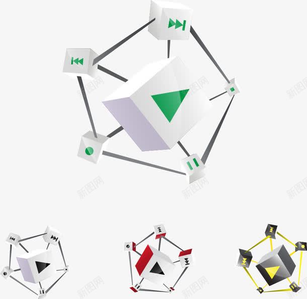 创意按钮矢量图eps免抠素材_新图网 https://ixintu.com 创意按钮 快进键 播放按钮 矢量图