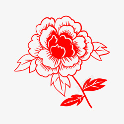 一朵手绘红色花朵矢量图素材