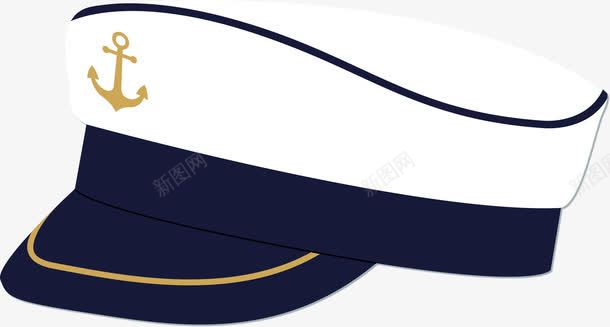 手绘海军帽png免抠素材_新图网 https://ixintu.com 手绘 海军卡通 海军帽 蓝色