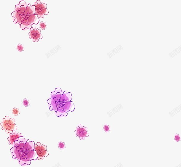 紫色手绘唯美花朵婚礼png免抠素材_新图网 https://ixintu.com 婚礼 紫色 花朵