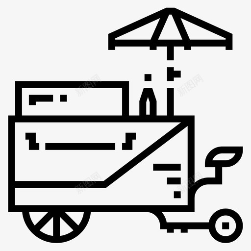 食品推车外卖24直线图标svg_新图网 https://ixintu.com 外卖 推车 直线 食品