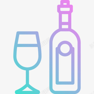 葡萄酒饮料14梯度图标图标