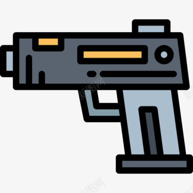 枪玩具童年2线性颜色图标图标