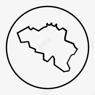 比利时地图布鲁塞尔欧洲图标图标