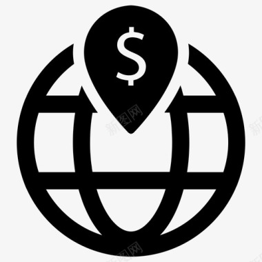 全球金融定位atm筹款图标图标