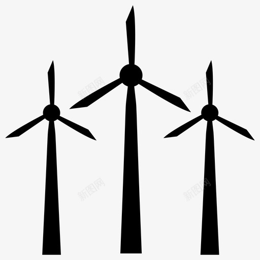 风车农场风车风机图标svg_新图网 https://ixintu.com 农业 农场 发电站 固体 图标 有机 涡轮机 风力 风机 风车