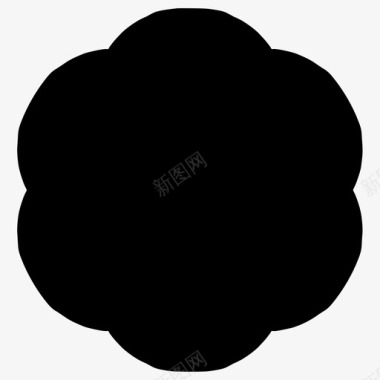 抽象花圆形创意荷花图标图标