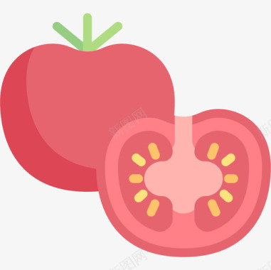 番茄水果和蔬菜15个平的图标图标