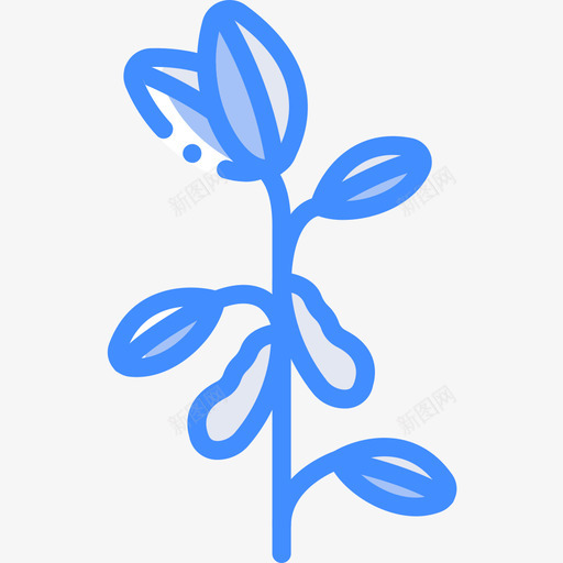 大豆植物学4蓝色图标svg_新图网 https://ixintu.com 大豆 植物学 蓝色