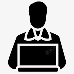 笔记本电脑维修笔记本电脑工作员工工作在线作业图标高清图片