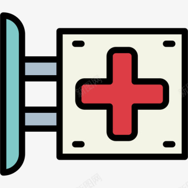 医院标志药物2线状颜色图标图标