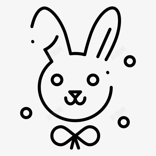 兔子复活节东方规则点线图标svg_新图网 https://ixintu.com 东方规则点线 兔子 复活节