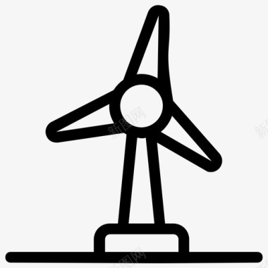 风力涡轮机惠利吉格风能图标图标