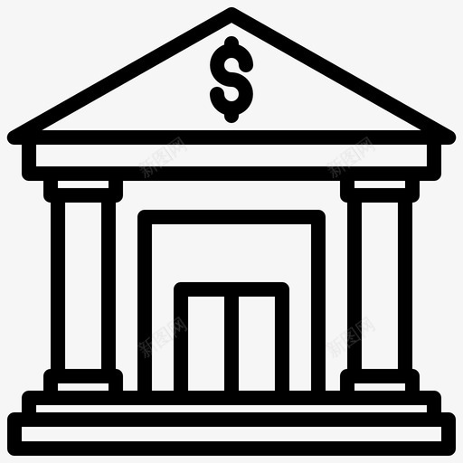 银行建筑物商业图标svg_新图网 https://ixintu.com 商业 建筑物 投资 货币 银行