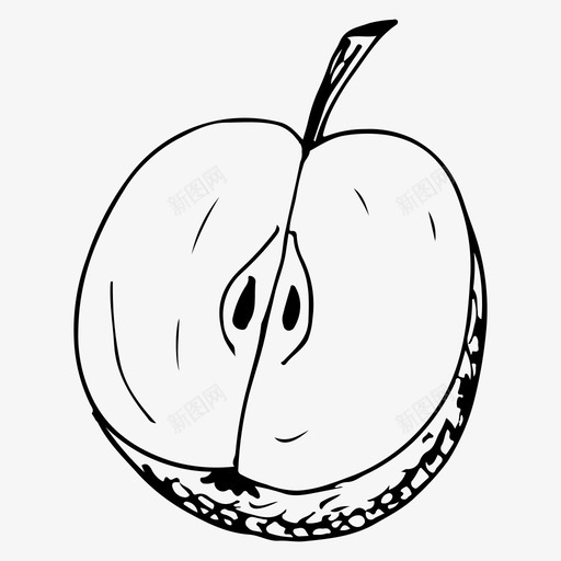 苹果片食物水果图标svg_新图网 https://ixintu.com 水果 素描 苹果片 食物