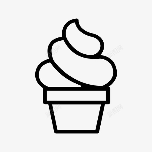 冰淇淋杯美味甜点图标svg_新图网 https://ixintu.com 冰淇淋 甜点 美味 食物 香草