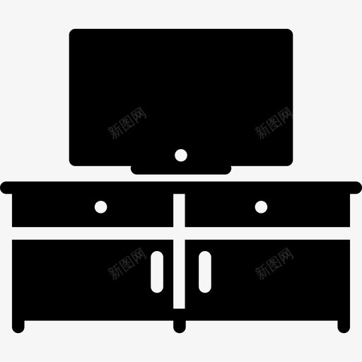 机架和电视橱柜家具图标svg_新图网 https://ixintu.com 家具 家具雕刻 机架和电视 橱柜 电视