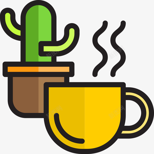 咖啡杯办公和商务15线性颜色图标svg_新图网 https://ixintu.com 办公和商务15 咖啡杯 线性颜色