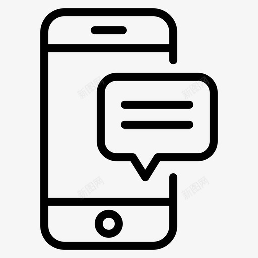 短信通讯智能手机图标svg_新图网 https://ixintu.com 手机 智能 短信 通讯