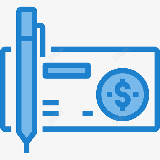 支票银行和金融23蓝色图标svg_新图网 https://ixintu.com 支票 蓝色 金融 银行