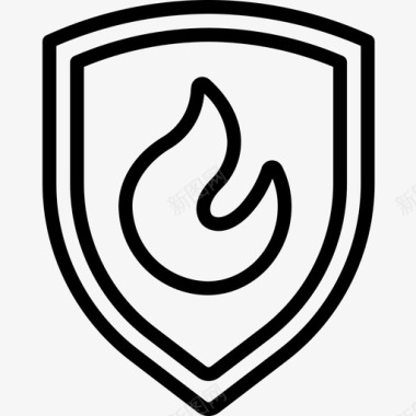 防火墙网络安全13线性图标图标