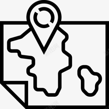 地图位置非洲符号3直线图标图标